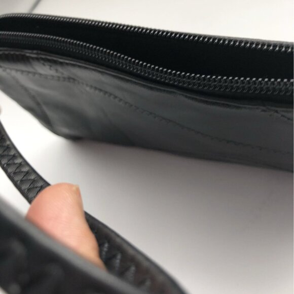HaloVa‎ Womens Wallet Wrist Strap Black Leather Clutch Purse Long Large Capacity - Picture 6 of 9